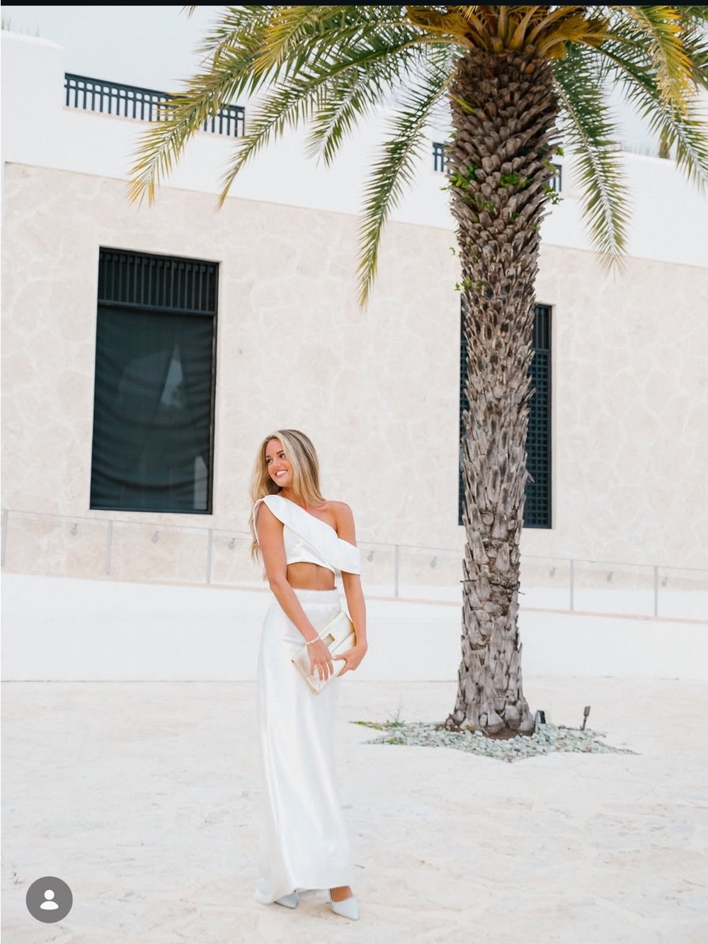 White One-Shoulder Cutout Maxi Dress